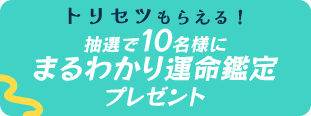 特典3 トリセツもらえる！抽選で10名様にまるわかり運命鑑定プレゼント