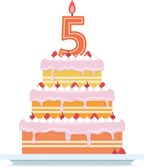 5周年おめでとうケーキ