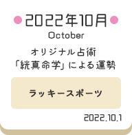 2022年10月 オリジナル占術「絖真命学」による運勢【ラッキースポーツ】